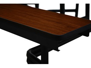 Cafeteria Folding Table Bench detail shows Rounded Edges against harsh human contact for safety
