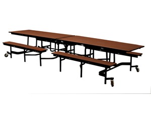 Cafeteria Folding Table Bench Style 12 Seater Primary Size in Open Position