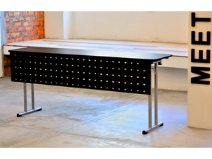 Conference Folding Table front view with Detachable Modesty Panel attached