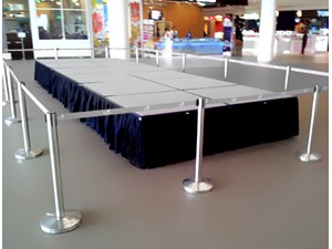 Setia Mall Shah Alam showing Stage Skirtings applied to Mobile Folding Stages